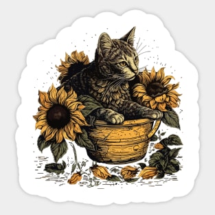 Starry Night Inspired Cat Gifts Funny Cat Sticker